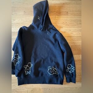 Disney Winnie the Pooh TBJ Hoodie Unisex M Black Graphic Sweatshirt Adult A2